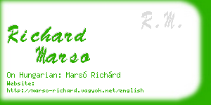 richard marso business card